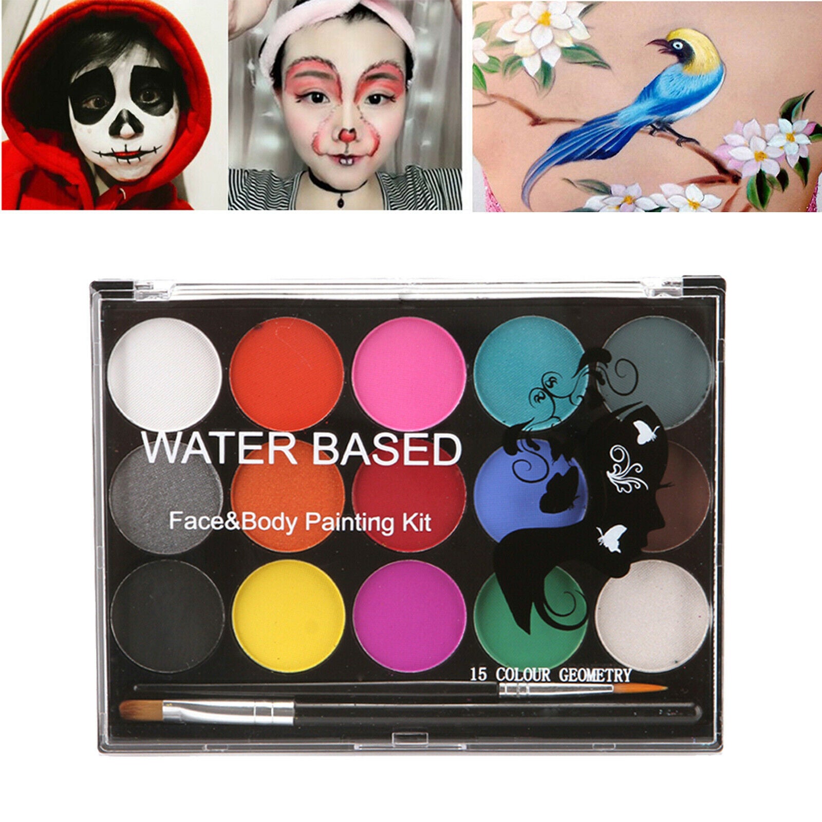 12 Colors Face Paint Kit Kids Body Paints Face Kids Water Based Pigment