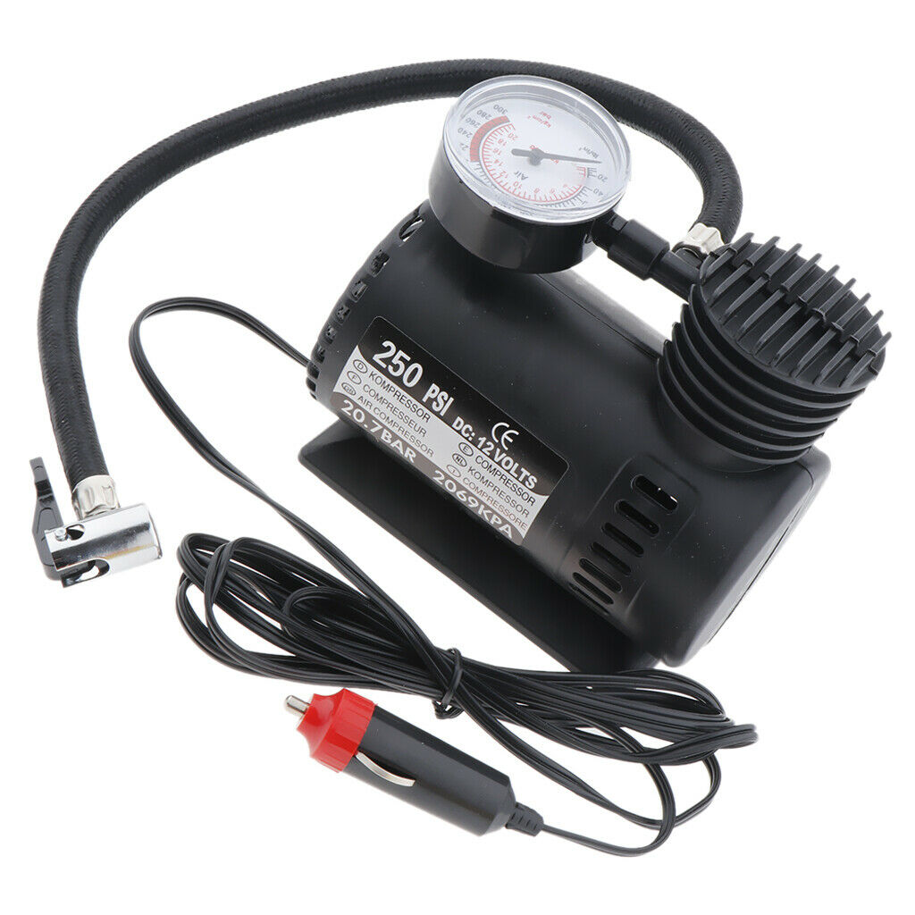 1Pcs 12V Tyre Inflator Pump Motorcycle Mini Compact Compressor Electric Pump