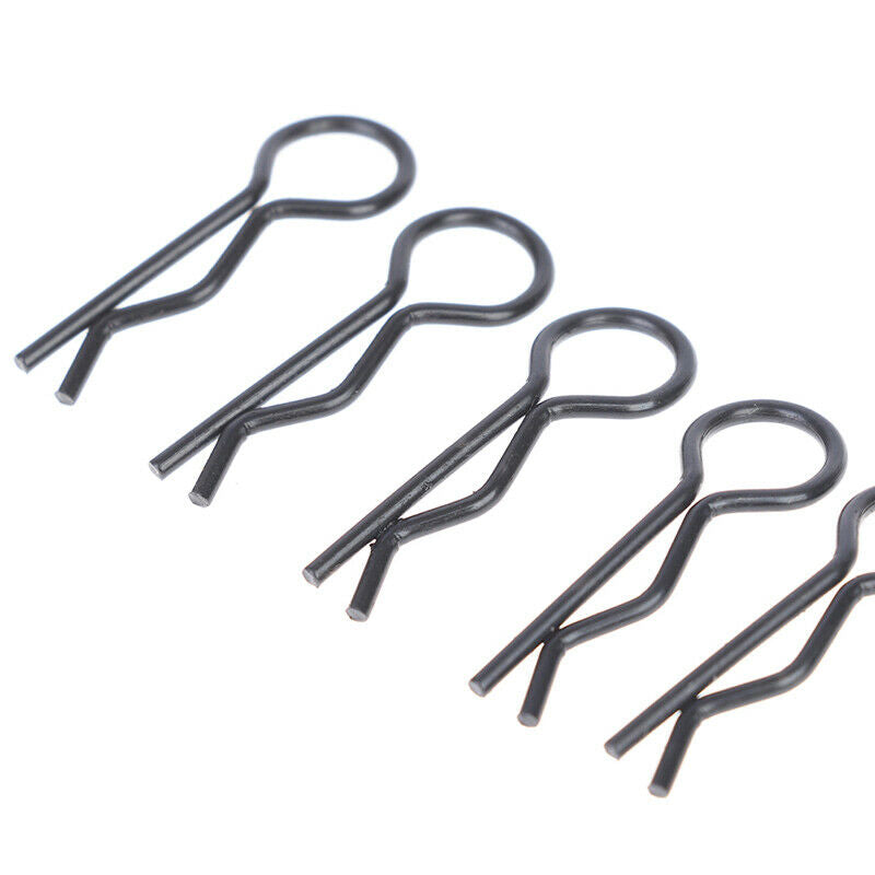 50x RC Car Black Metal Bodyshell Clips Pins R Shape for 1/10 RC Rock Craw.l8