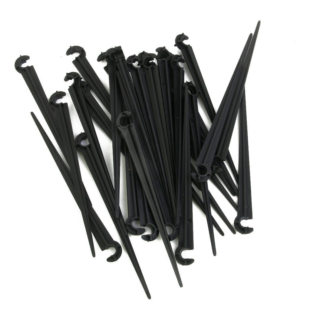 Hook fixed Stem Stake & Connector Fitting for 4/7mm Drip Irrigation Tubing Pipe