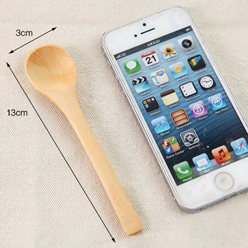 5pcs/lot 13*3cm Wooden Spoon Dessert Coffee Honey Wood Soup Spoon Kitchen.l8