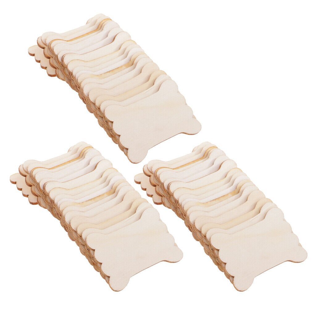 60 Pcs Bone Shape Wooden Embroidery Thread Bobbin Needlework Tool Holder