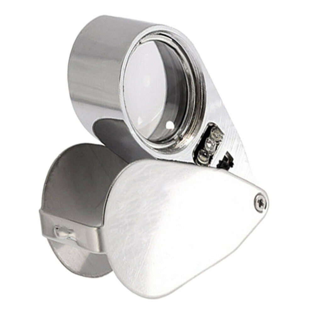 MagiDeal 40X Foldable  Folding Magnifier Illuminated Magnifying Glass Tool