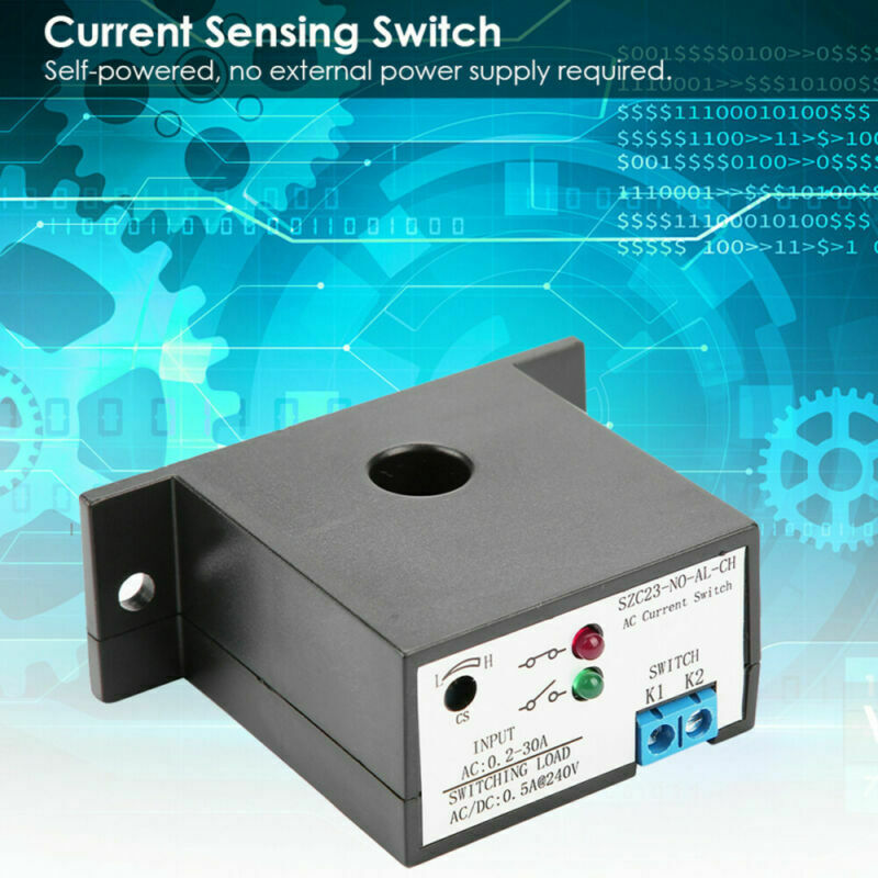 Adjustable Normally Open Current Sensing Switch AC 0.2-30A SZC23-NO-AL-CH IP30
