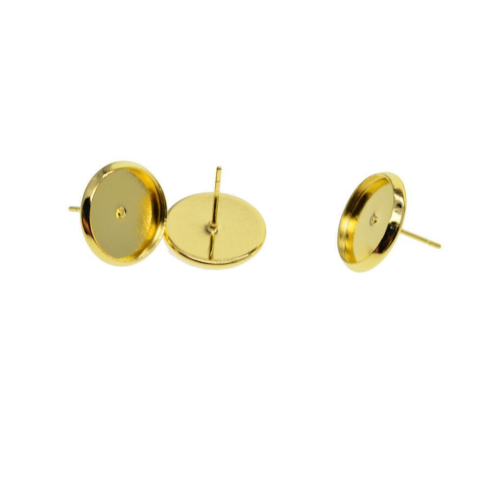 300PCS Cabochon Earring Settings Brass Stud Earring Cabochon Setting Post Cup US