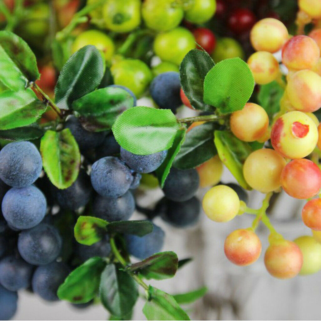 Artificial Plastic Plants Fruit Berries Branch Wedding Floral Decoration - Red