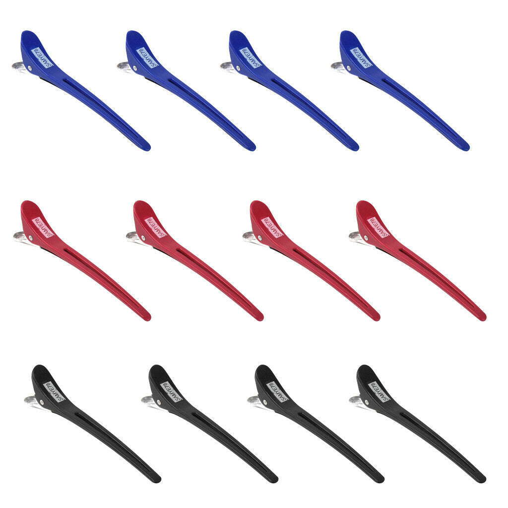 12Pcs Barber Sectioning Clips DIY Duckbill Curling Clamps Pins for Women