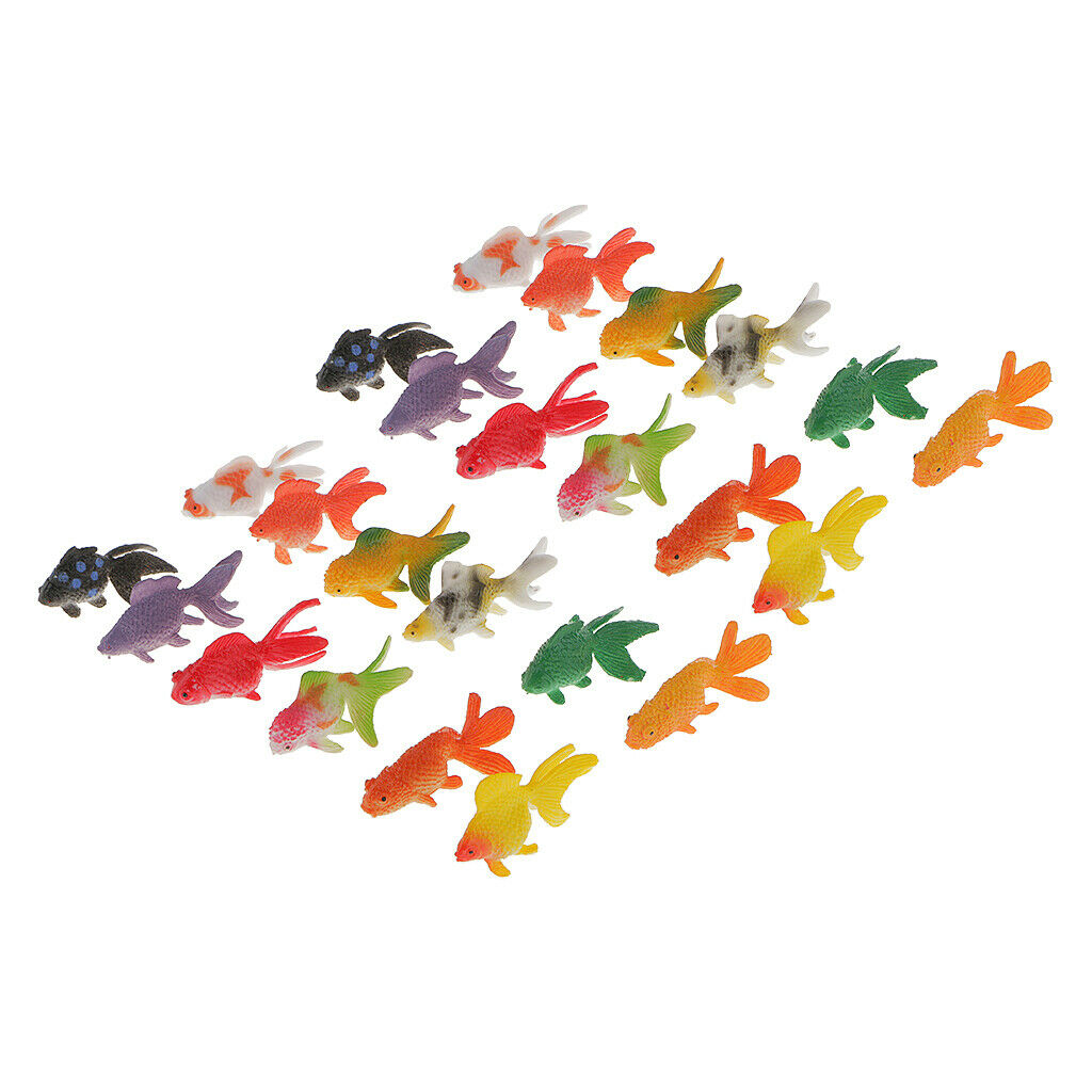 24 Plastic Goldfish Animal Toys Kids Birthday Party
