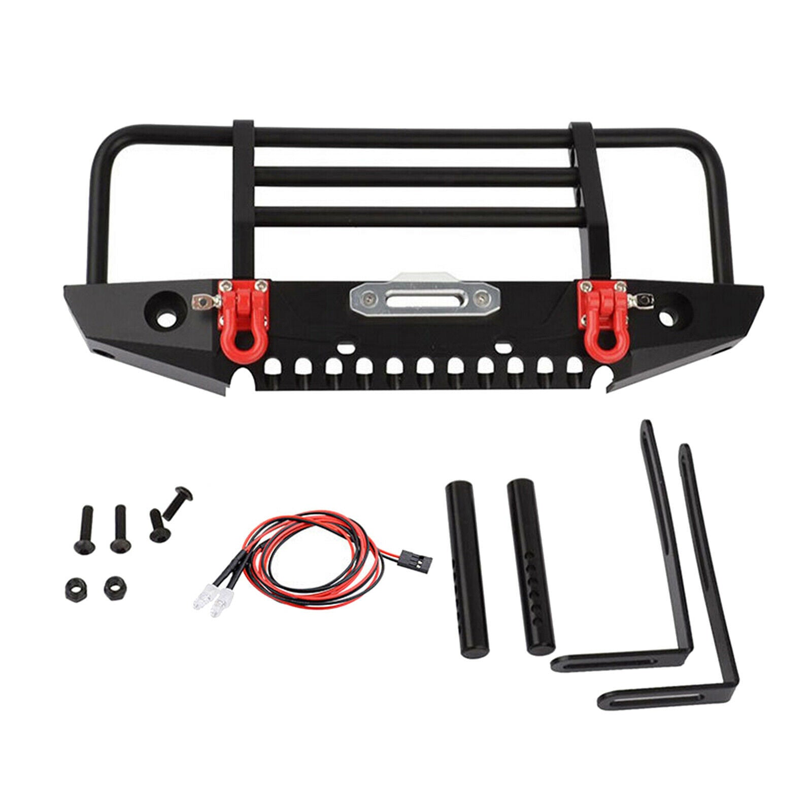 1: 10 RC Car Metal Anticollision Front Bumper for SCX10II 90046 Parts Black
