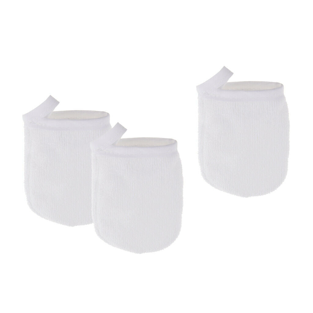 3 Pack Soft Microfiber Face Cleansing Gloves Facial Cloth Pads Reusable
