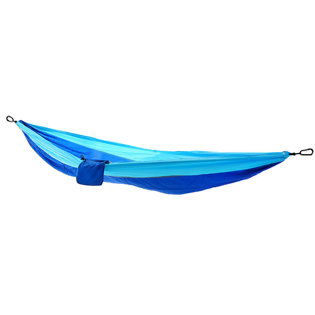 Foldable Double Camping Sleeping Swing Hammock Hanging Bed Blue