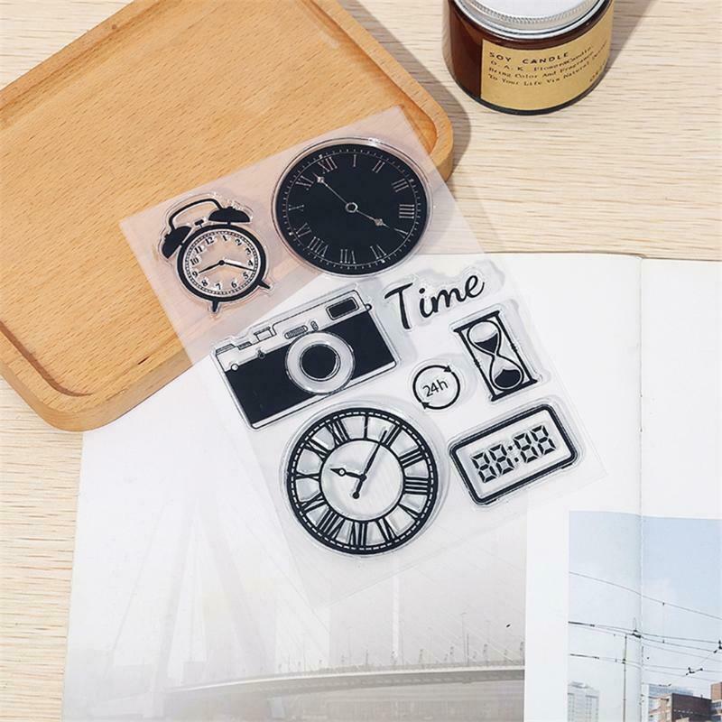 Time Clock Silicone Clear Seal Stamp DIY Scrapbooking Embossing Photo Album Card