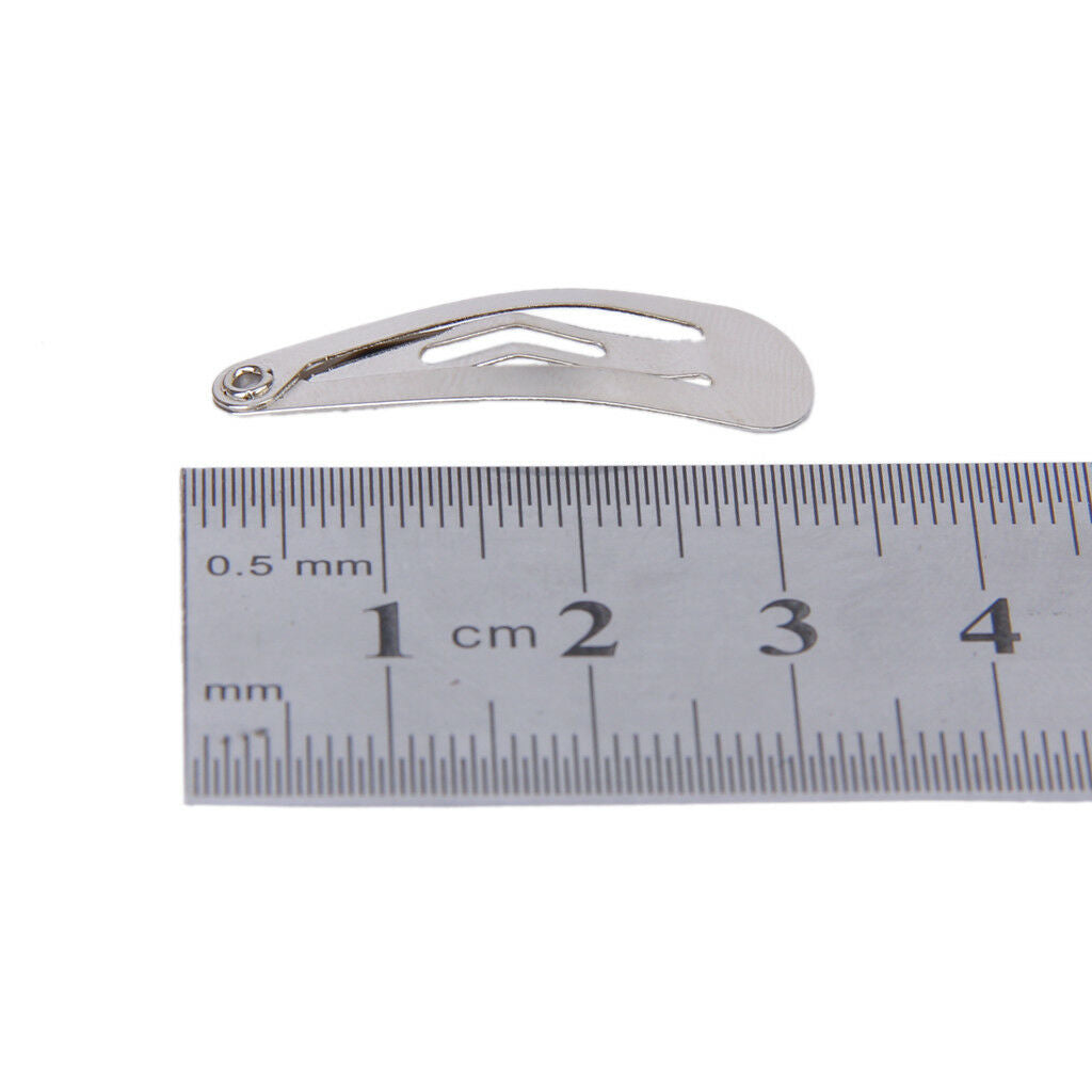 50xSilver Snap Hair Clips Craf Bow Findings Hair DIY Accessories -30mm