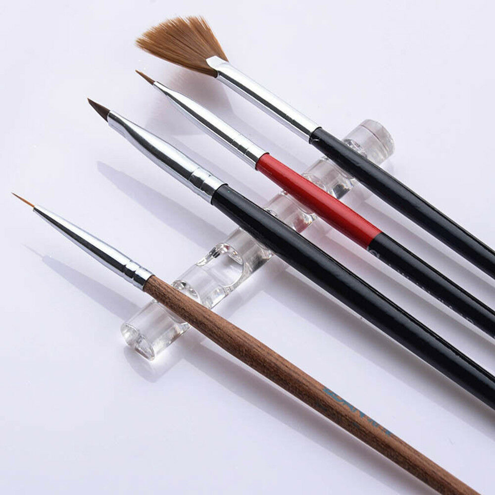 Clear Brush Rack Acrylic Stand Holder Organizers Nail Art Tool for 5 Nail Pens