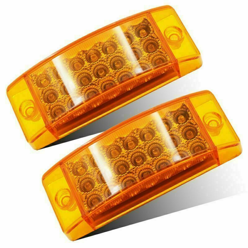 4x 12V Sealed 6" Amber 21 LED Side Marker Light Rectangle Truck Trailer Camper