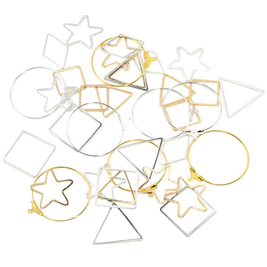 72Pcs Geometric Earring Hoops Earwire Jewelry Making Findings Craft Elegant
