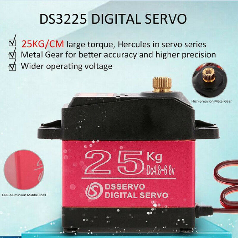 DS3225 25KG Metal Gear Waterproof Torque Digital Steering Servo For RC Car Robot
