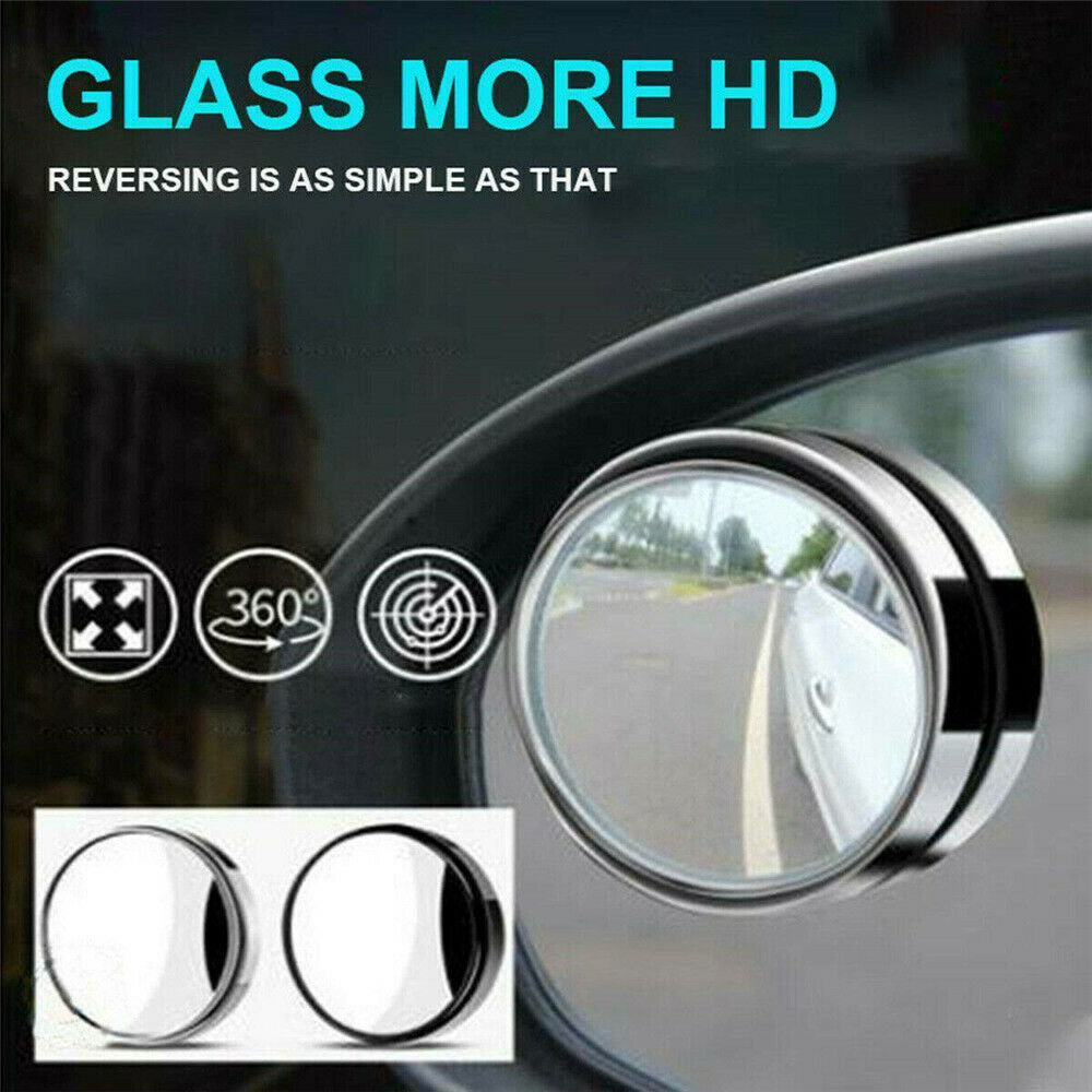 2PCS Universal Car mirror Wide Angle Round Convex Blind Rear View Spot Mirror ~~