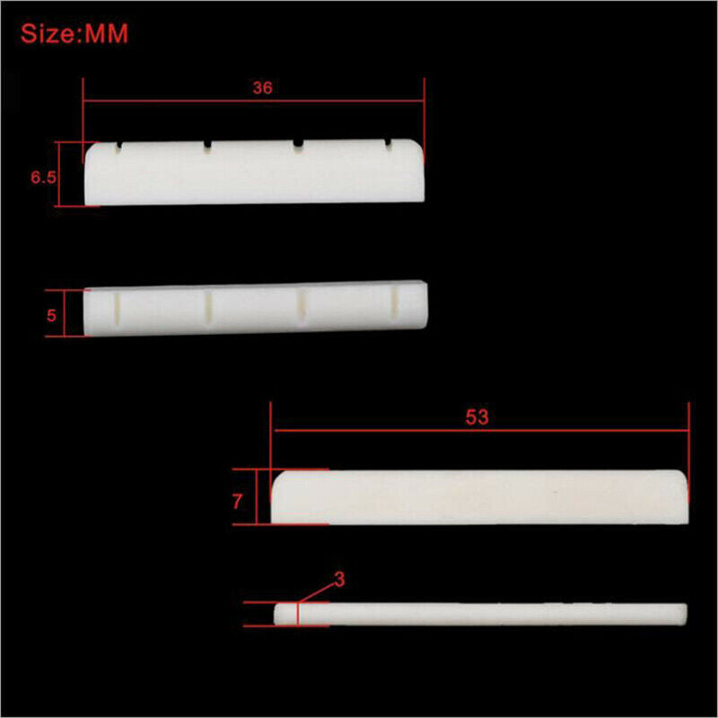 High quality Buffalo Bone Bridge Saddle Nut Slotted for Ukulele Uke Guita.l8