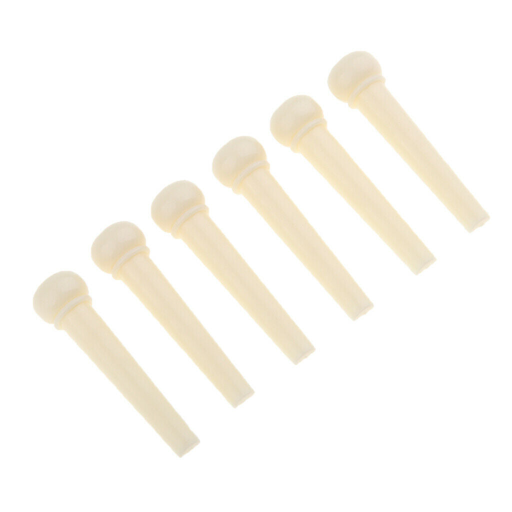 6 Pieces Guitar Bridge Pins,Folk Acoustic Guitar Plastic String Nails for Music