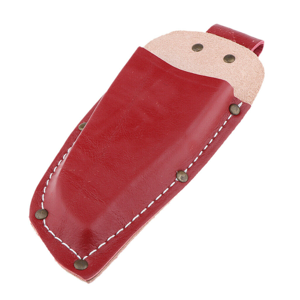 Leather Sheath Pouch Holder Gardening Tool for Pruning Plier Shears Red