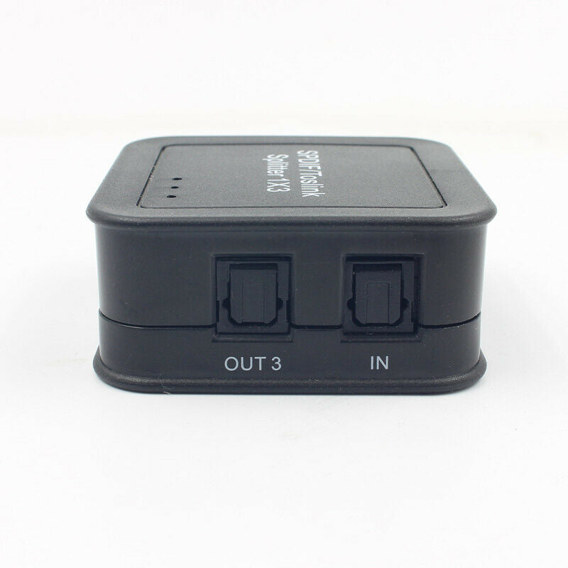Digital Optical Fiber Distributor 1 in 3 SPDIF Audio Video Cable Splitter US HN