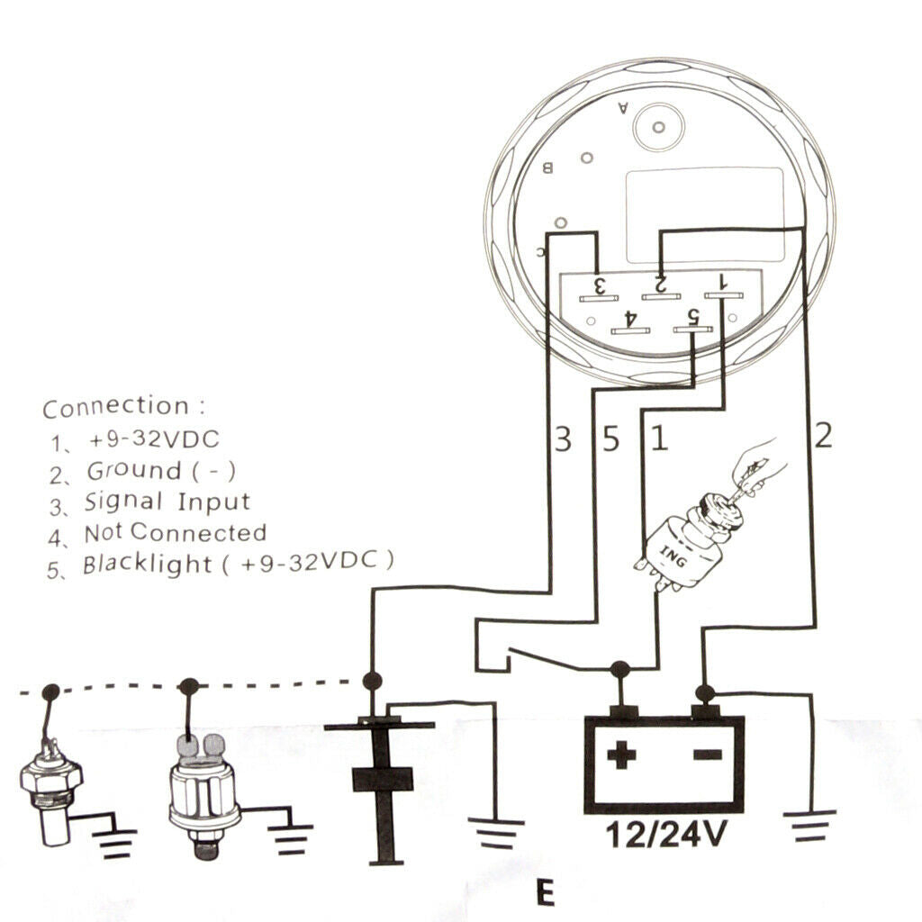 2" 52mm Boat Marine Sail Pointer Fuel Level Gauge LED-Display 0-190 ohms