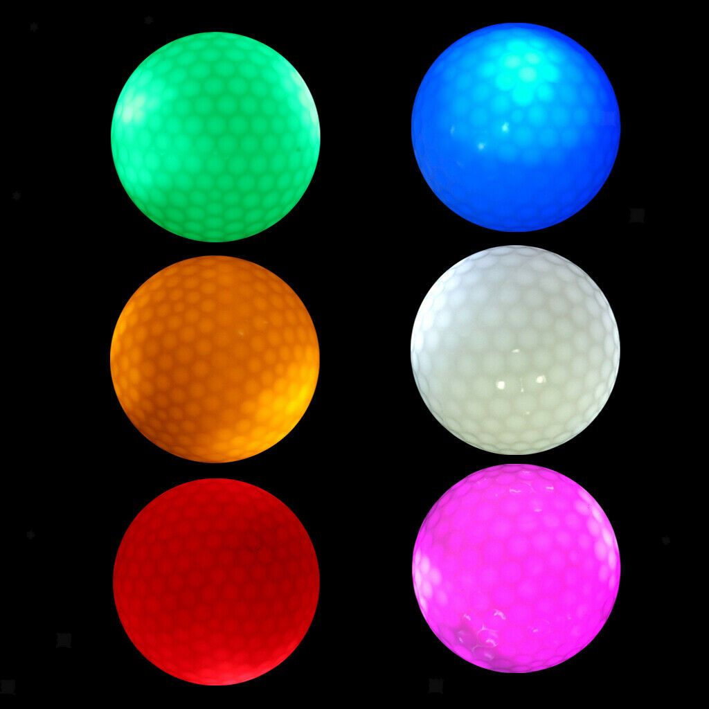 6Pcs Glow In Dark LED Lights Up Golf Ball Official Size Tournament Ball