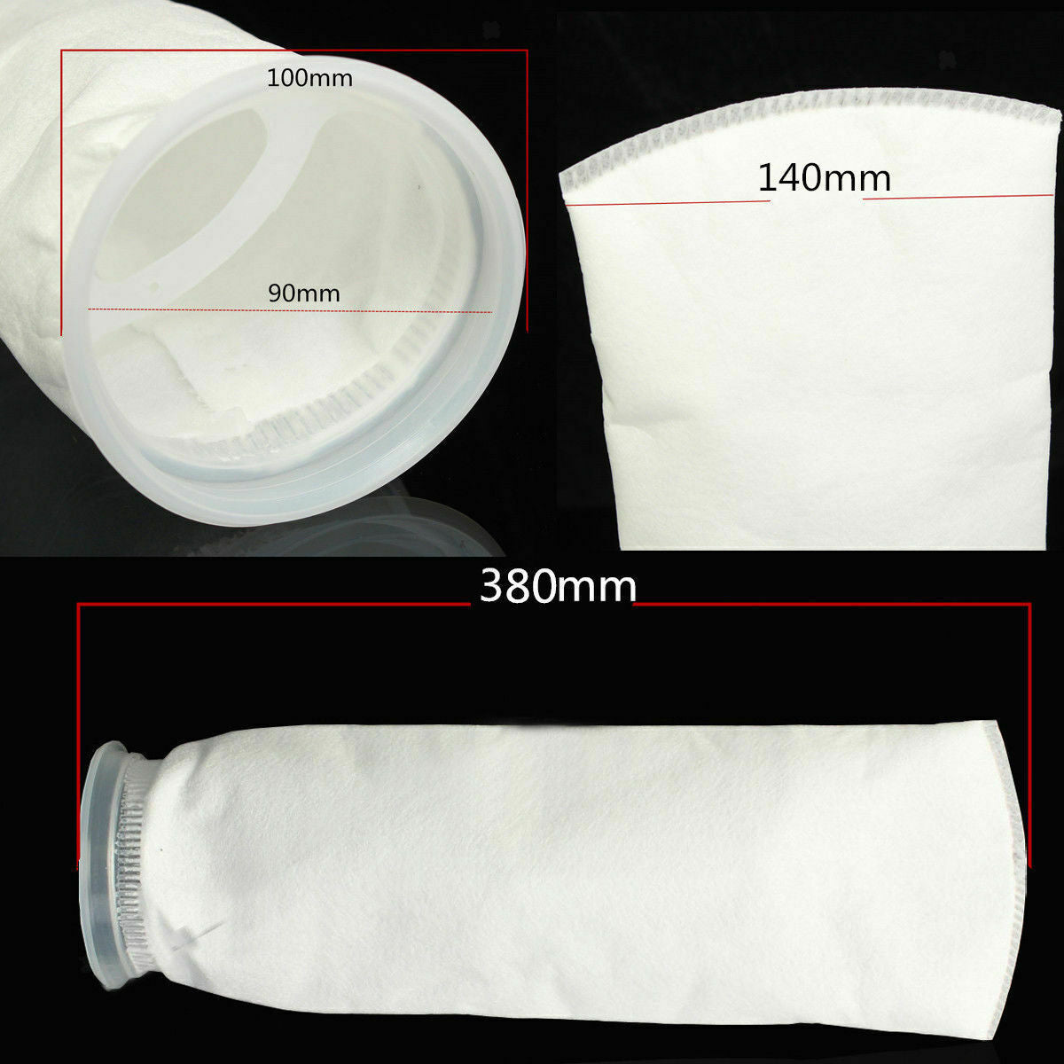 2x 150 & 200um 4" Pet Supplies Aquarium Sump  Felt Pre Filter Sock Bag