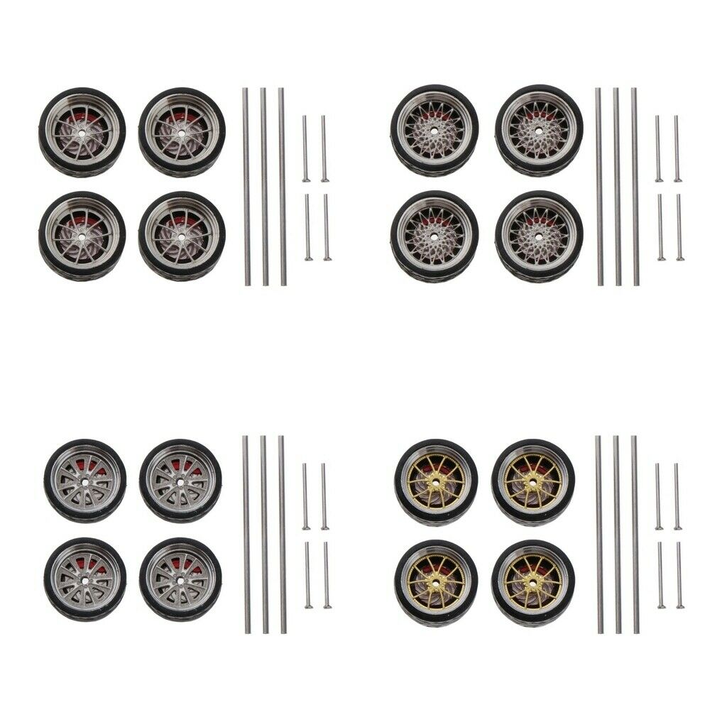 4Set Car Rubber Wheel A3/A9/A13/A19 20Wheels with 12 axles 20 end caps