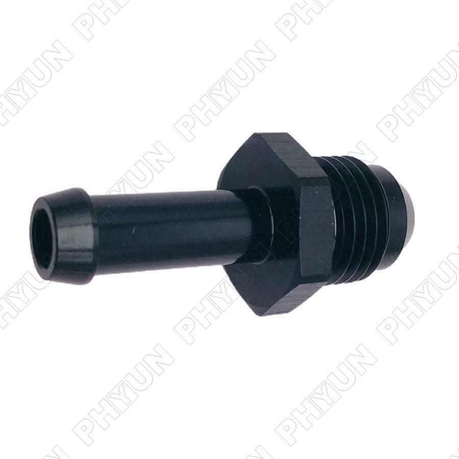 Black Aluminum Fuel Lines -6 AN Male Flare to 5/16" Hose Barb Adapter Fitting