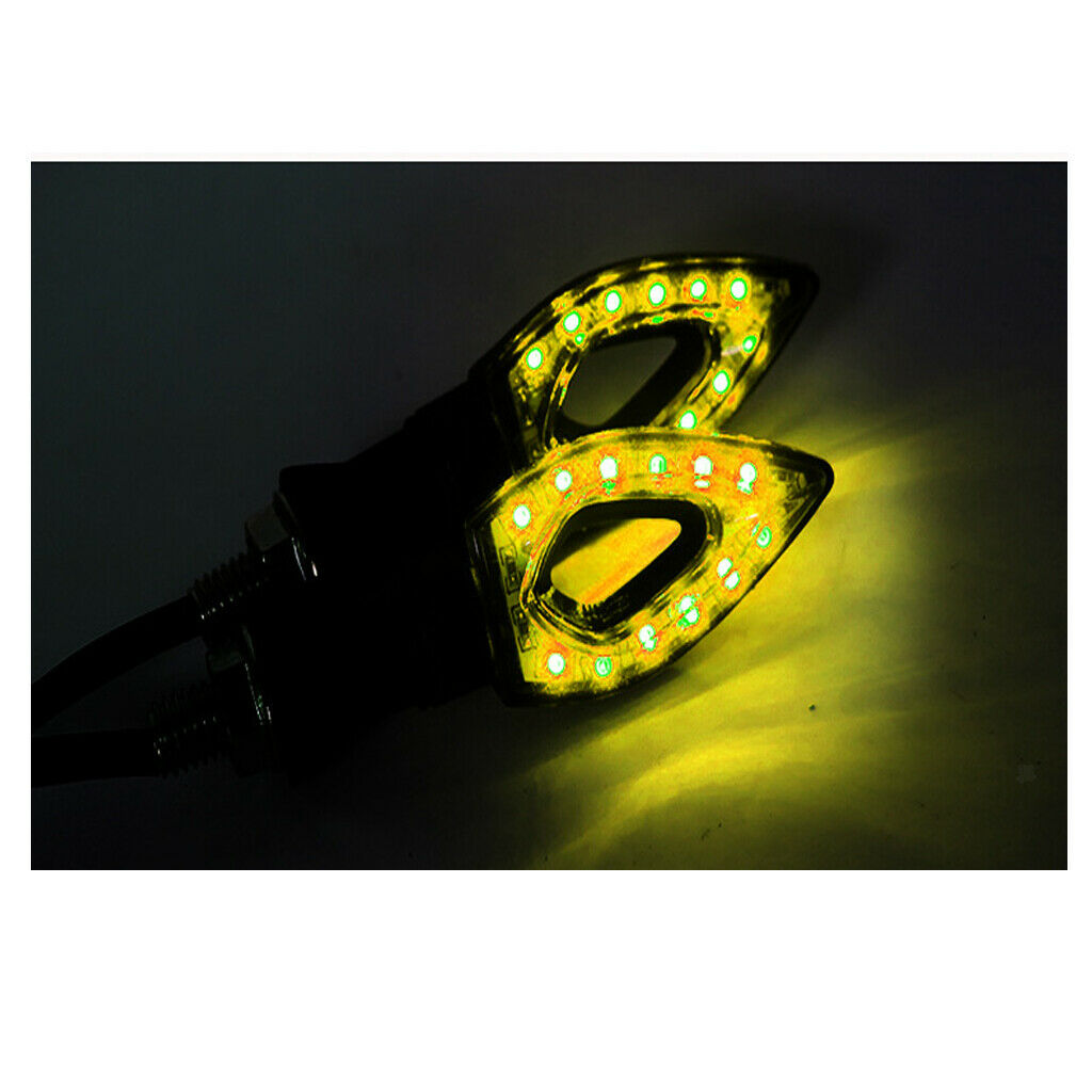 1 xYellow light Motorcycle LED Turn Signal Indicator Lights 12 Leds 12V