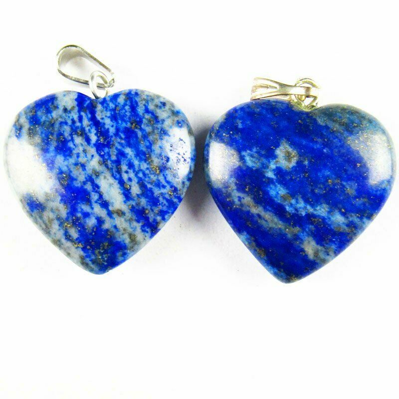 10pcs 20x20x6mm Natural Blue Lapis Lazuli Heart Pendant（send randomly）A-238SK