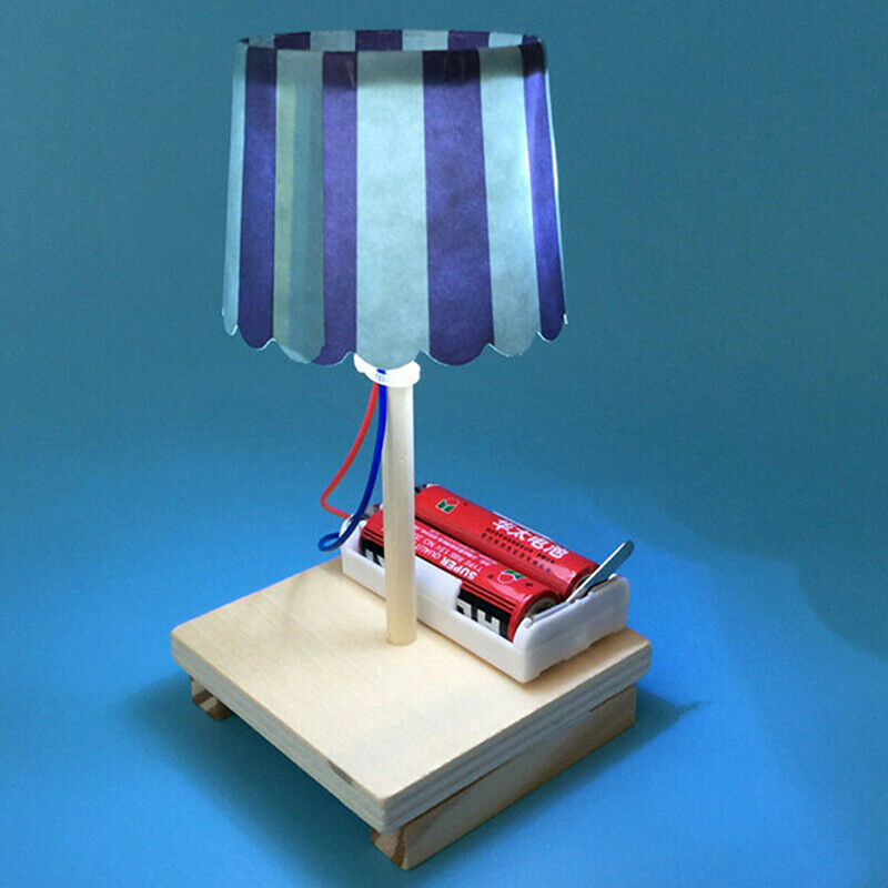 Kids Science Experiment DIY Toys Mini Wooden Table Lamp Gizmo Toys Set PTA.l8