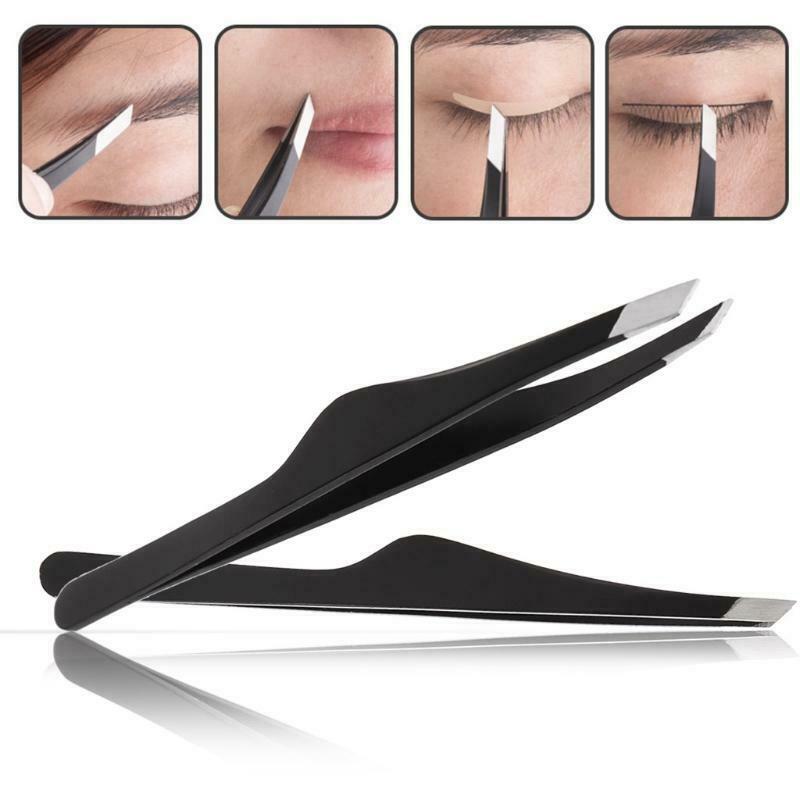 Pro Women Eyebrow Tweezers Hair Beauty Slanted Stainless Steel Tweezer Tool