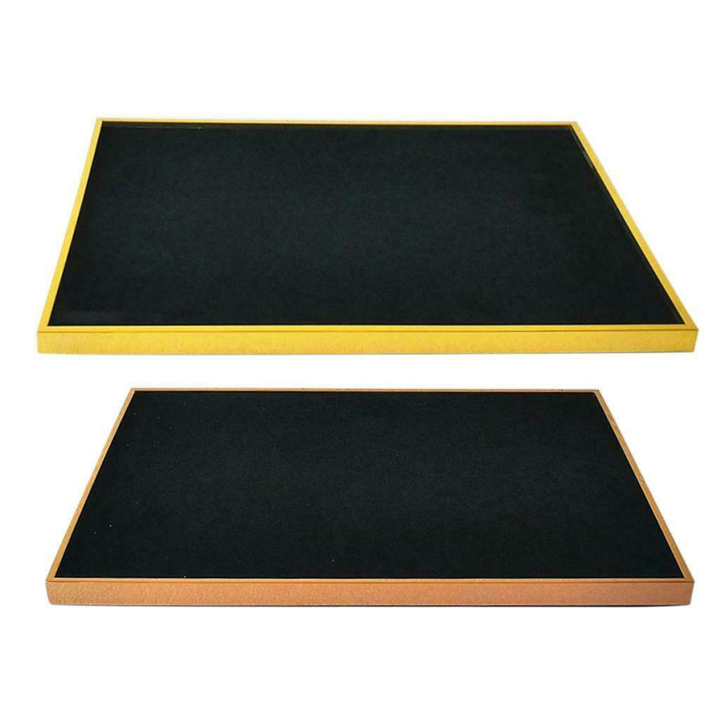 Elegant Square Jewelry Necklace Display Tray Organizer for Showcase S Golden