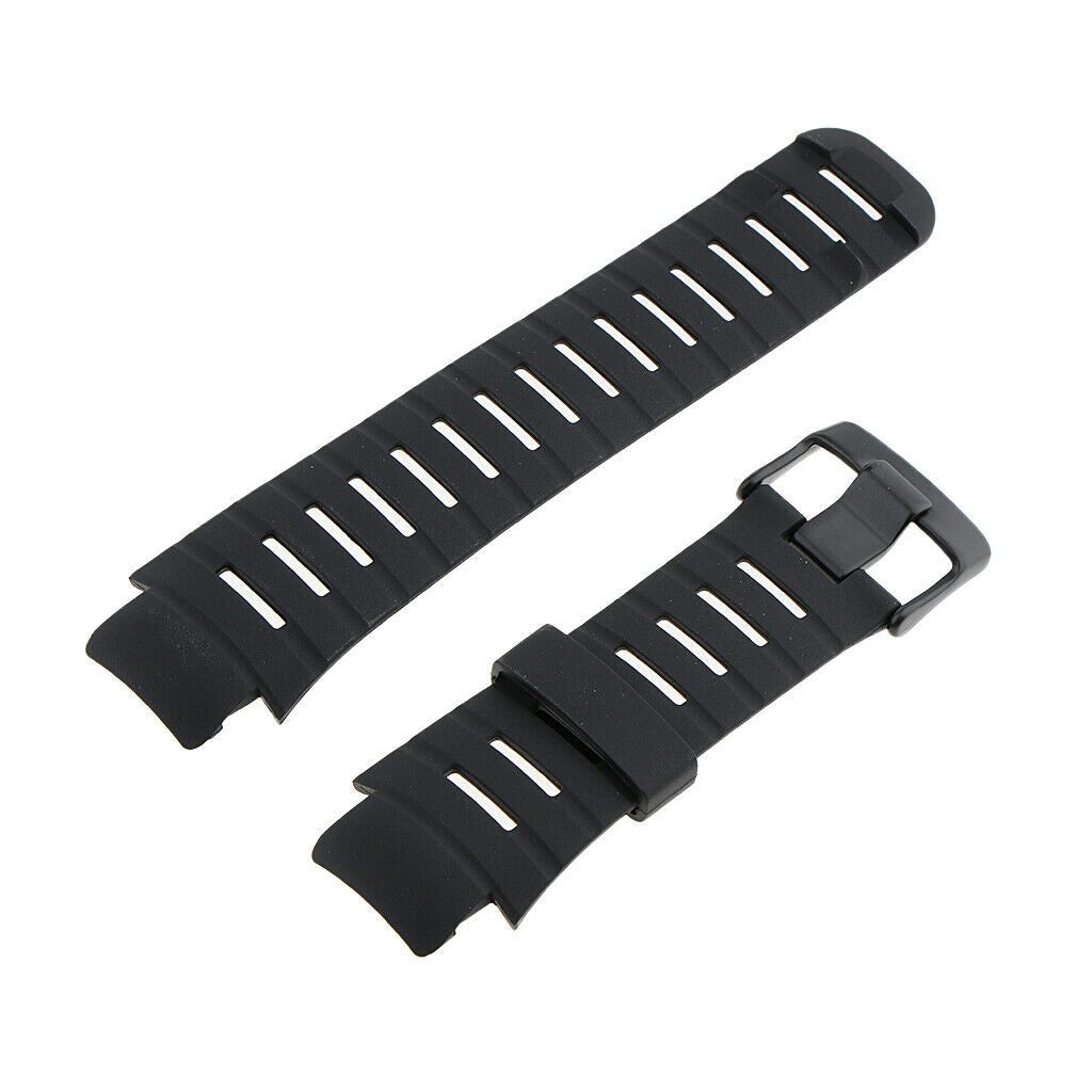 Prettyia Soft Black Rubber Replacement Watch Band Strap For SUUNTO X-LANDER