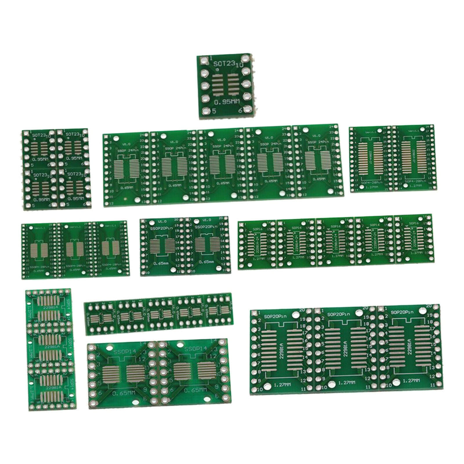 35pcs   TSSOP SOT23 SMT DIP Adapter PCB Experiment Convertor IC Board DIY