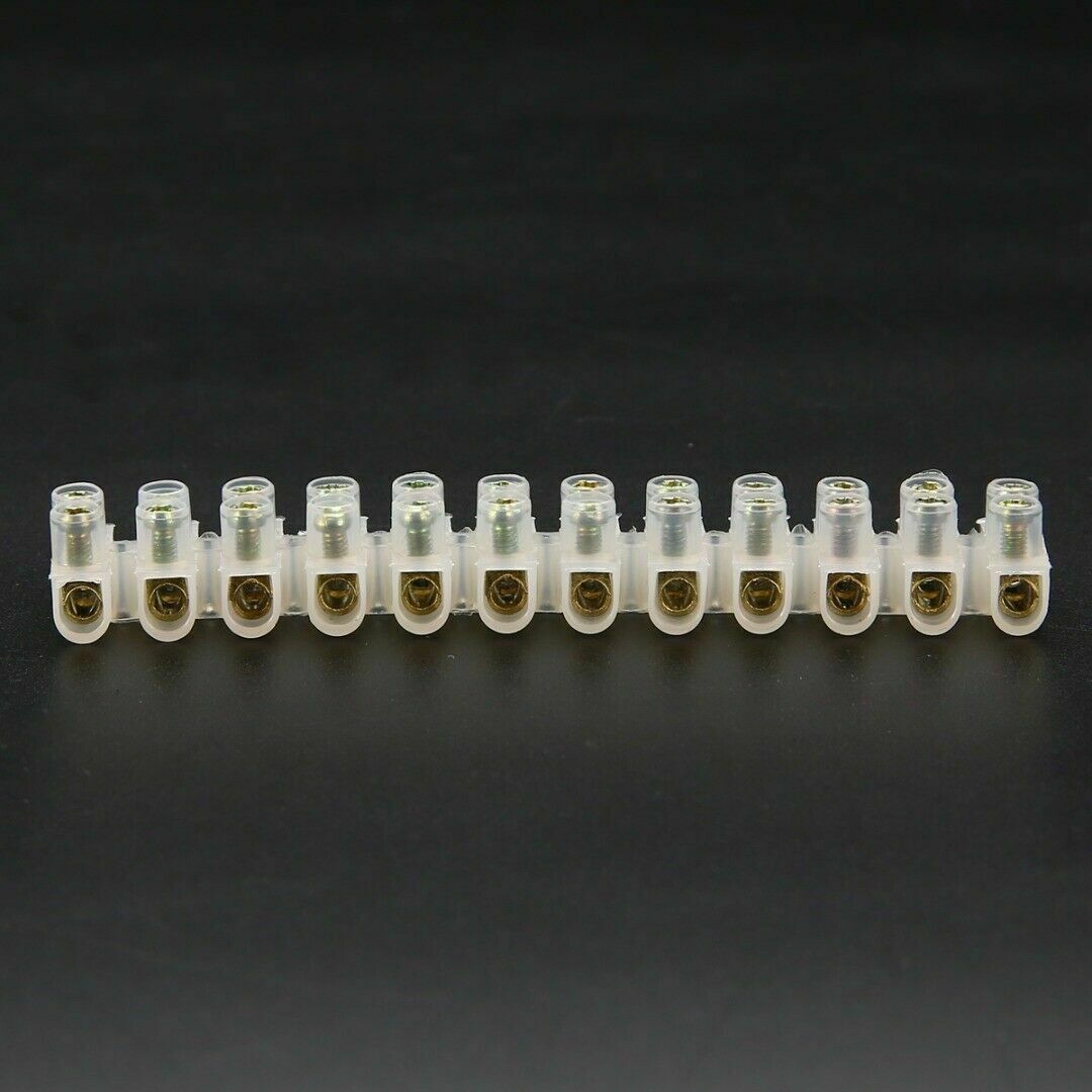 3x 12 Way Barrier Screw Terminal Block Wire Connection Connector Strip 3A 6A 10A