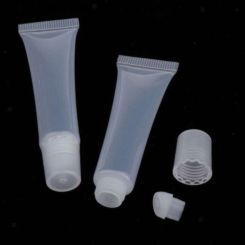 20PCS 8g Refillable Plastic Lip Gloss Lip Balm Clear Squeeze Tubes Bottles, Soft