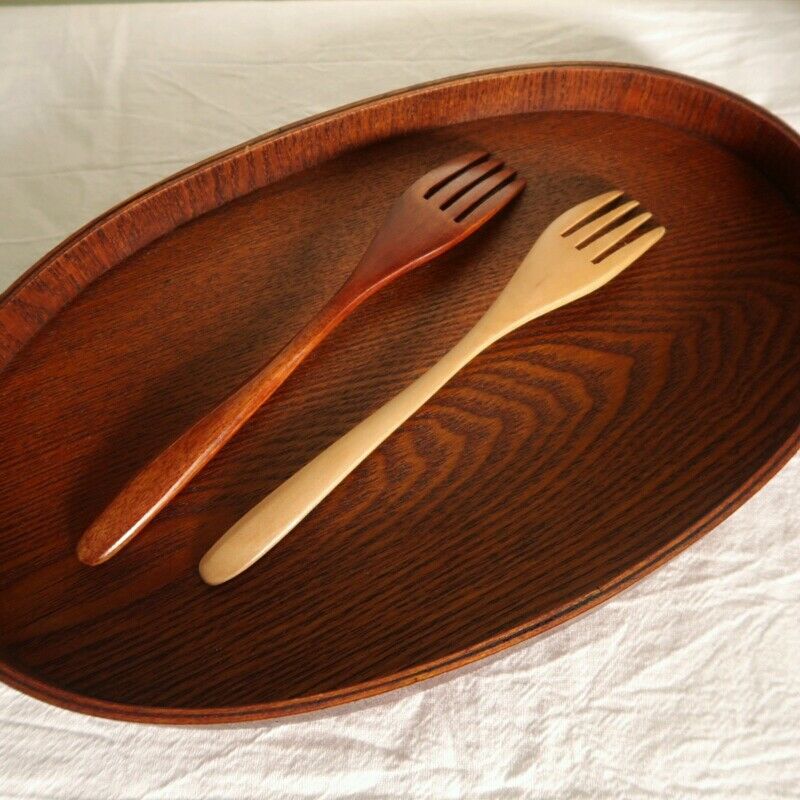 Oval Wooden Serving Tray Dinner Display Tray Tea Bar Breakfast Dessert Food E2Y2