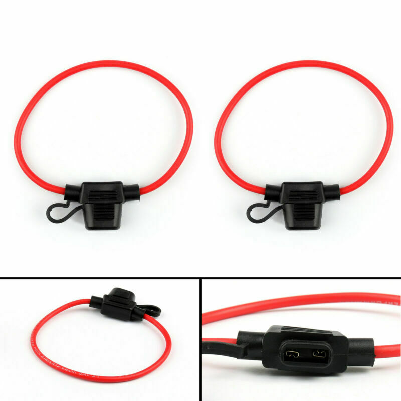 8Pcs Medium Blade Fuse Holder ATC ATO Waterproof 16AWG In-Line Wire For Car BS5