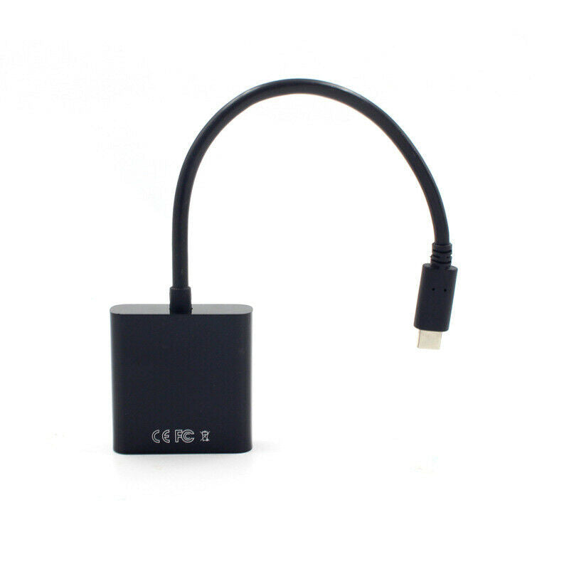 USB-C Display Port Male To VGA Female Adapter Transfer Cable Converter 1080p HN