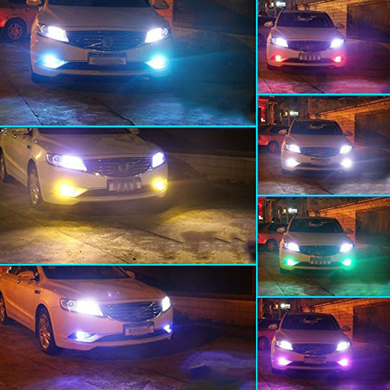 2x H3 5050 RGB LED 12SMD Auto Car Headlight Fog Light Lamp Bulb + Remote Control