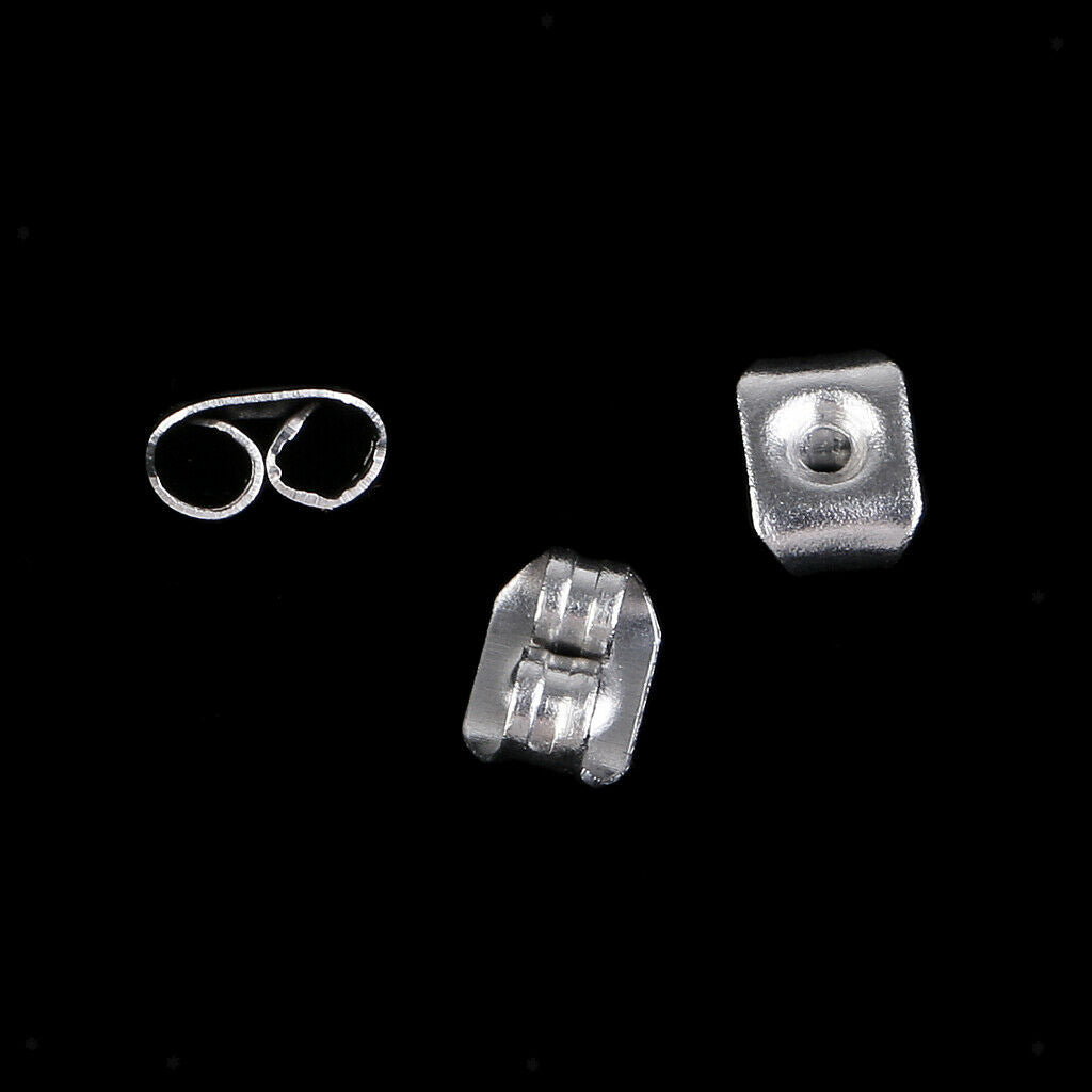 25 Pairs Earring Posts Pin Flat Pad with Back Stoppers for Jewelry Findings