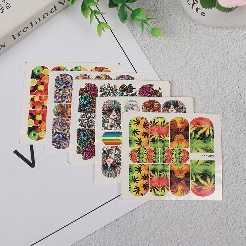 5pcs Mixed Stickers For Nails Abstract Manicure Nail Art Decoration Stic HoJ Kt