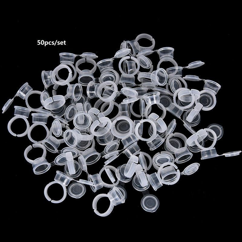 50pcs Pigment Tattoo Ink Cup Ring Holder Permanent Microblading Eyebrow MakeD SJ