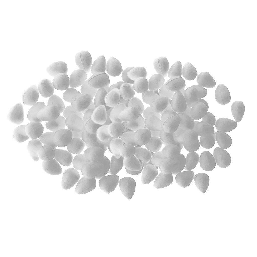 200 Pcs Water Drop Shape Styrofoam Foam White Rose Buds DIY Crafts 19&46 mm