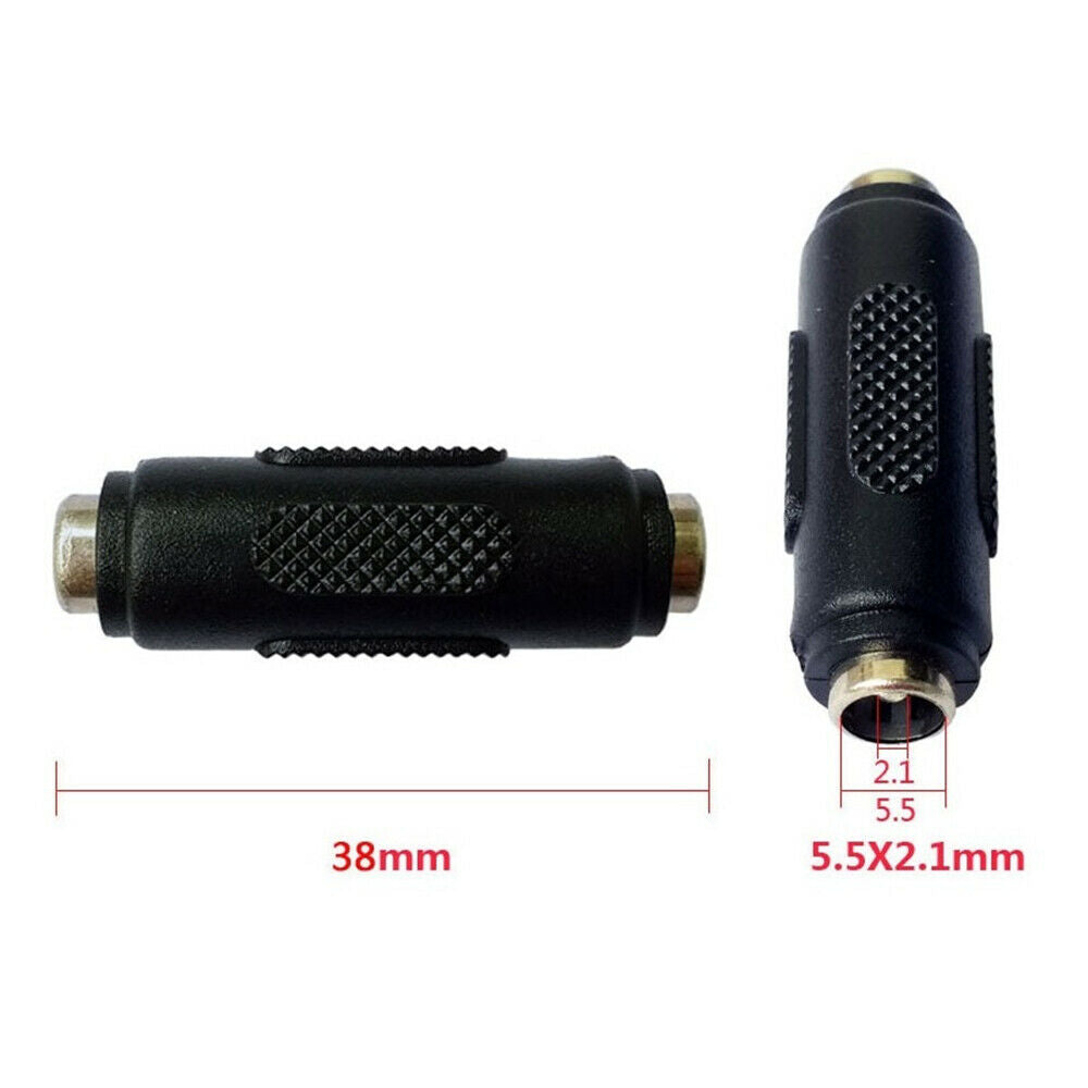 5 Pack DC 5.5mm x 2.1mm Female to Female Power Jack Coupler