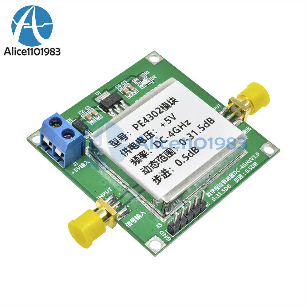 PE4302 Digital Programmable Step Attenuator Module DC 4GHZ 0-31.5DB 0.5dB RF